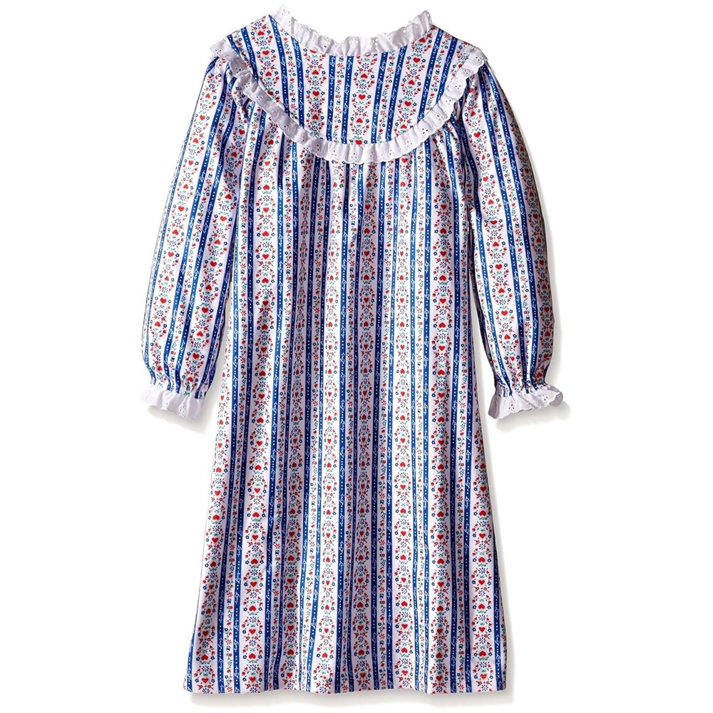 Lanz of Salzburg Nightgown Women Large Cotton Floral Hearts Eyelet Victorian